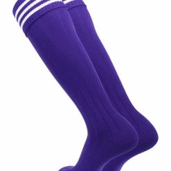 TCK Euro Style 3 Stripe Soccer Socks With Fold Down Top
