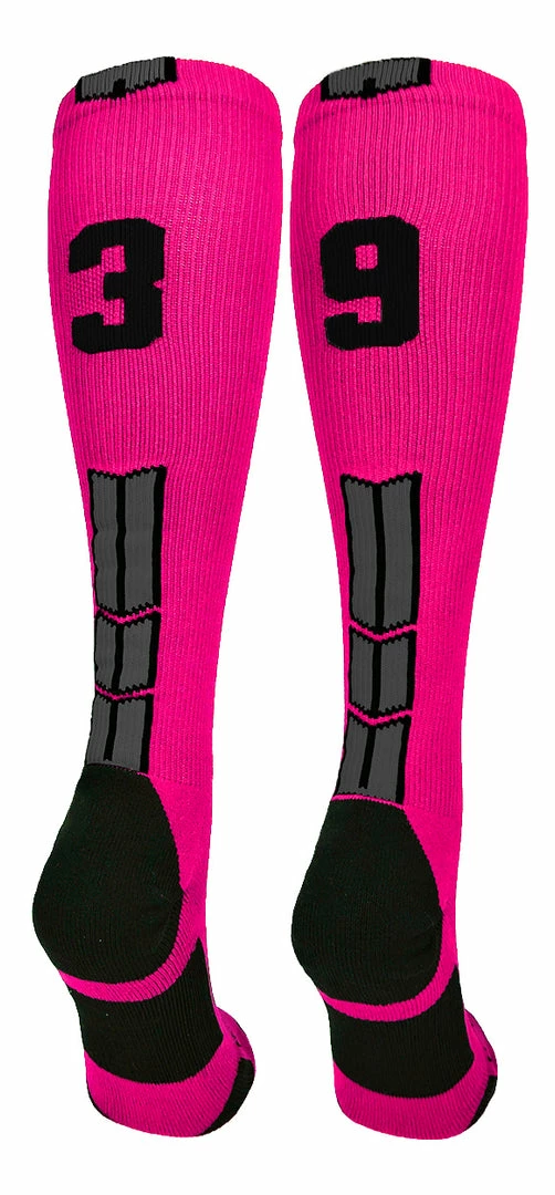 Best Sale ๐ MadSportsStuff โพ Baseball ๐งฆ Socks Neon Pink And Black Player ID Custom Number Over The Calf ๐งฆ Socks For ๐ฅ Softball โพ Baseball Football Boys And ๐ง Girls โจ 91 MadSportsStuff Baseball Socks Neon Pink And Black Player ID Custom Number Over The Calf Socks For Softball Baseball Football Boys And Girls