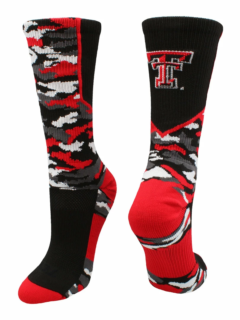 Deals 🤩 TCK Sports Texas Tech Red Raiders 🧦 Socks Woodland Camo Crew All Schools 🤩 1 TCK Sports Texas Tech Red Raiders Socks Woodland Camo Crew All Schools
