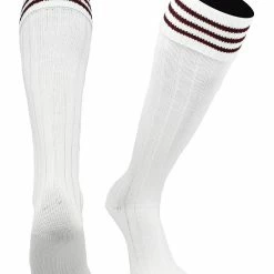 TCK Euro Style 3 Stripe Soccer Socks With Fold Down Top