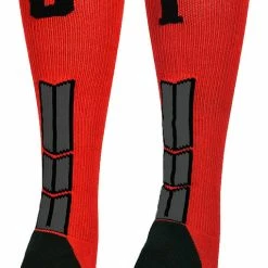 New ๐ MadSportsStuff Red And Black Player ID Custom Number Over The Calf ๐งฆ Socks For ๐ฅ Softball โพ Baseball Football Boys And ๐ง Girls โพ Baseball ๐งฆ Socks ๐ 154 MadSportsStuff Red And Black Player ID Custom Number Over The Calf Socks For Softball Baseball Football Boys And Girls Baseball Socks
