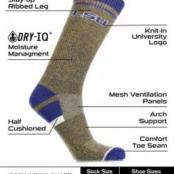 Hot Sale ๐ฅ TCK All Schools LSU Tigers ๐งฆ Socks Victory Parade Crew Length ๐ 6 TCK All Schools LSU Tigers Socks Victory Parade Crew Length