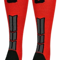 New ๐ MadSportsStuff Red And Black Player ID Custom Number Over The Calf ๐งฆ Socks For ๐ฅ Softball โพ Baseball Football Boys And ๐ง Girls โพ Baseball ๐งฆ Socks ๐ 127 MadSportsStuff Red And Black Player ID Custom Number Over The Calf Socks For Softball Baseball Football Boys And Girls Baseball Socks