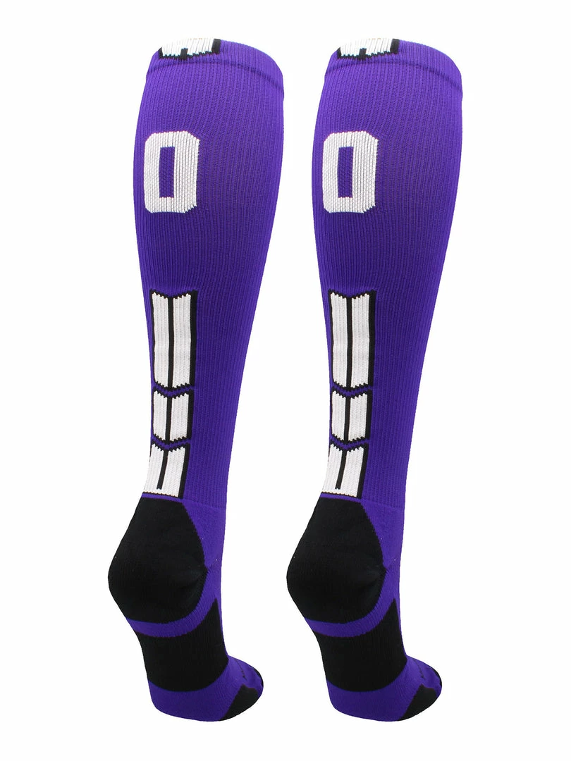 New โ๏ธ MadSportsStuff Purple Player ID Custom Number Over The Calf ๐งฆ Socks For ๐ฅ Softball โพ Baseball Football Boys And ๐ง Girls ๐ 7 MadSportsStuff Purple Player ID Custom Number Over The Calf Socks For Softball Baseball Football Boys And Girls