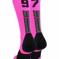 Best deal ๐ฏ MadSportsStuff Neon Pink And Black Player ID Custom Number Crew ๐งฆ Socks For ๐ Basketball Lacrosse Volleyball Boys And ๐ง Girls ๐คฉ 136 MadSportsStuff Neon Pink And Black Player ID Custom Number Crew Socks For Basketball Lacrosse Volleyball Boys And Girls