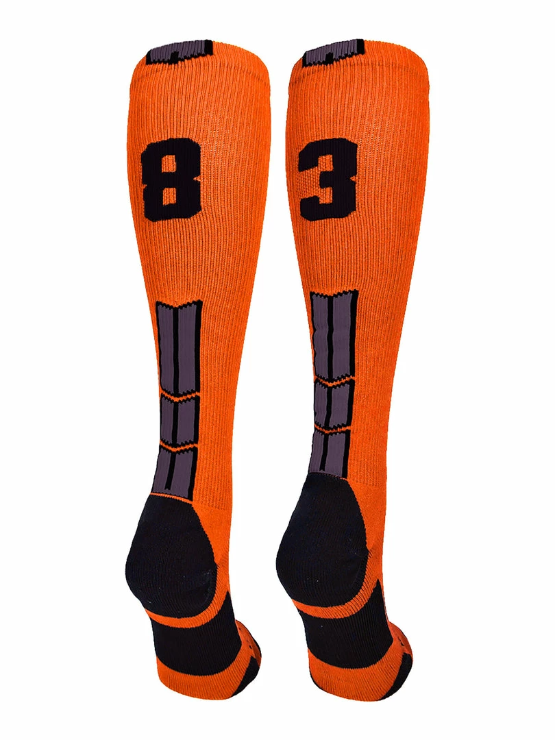 Best Sale ๐ MadSportsStuff ๐ฅ Softball ๐งฆ Socks Orange And Black Player ID Custom Number Over The Calf ๐งฆ Socks For ๐ฅ Softball โพ Baseball Football Boys And ๐ง Girls โญ 47 MadSportsStuff Softball Socks Orange And Black Player ID Custom Number Over The Calf Socks For Softball Baseball Football Boys And Girls