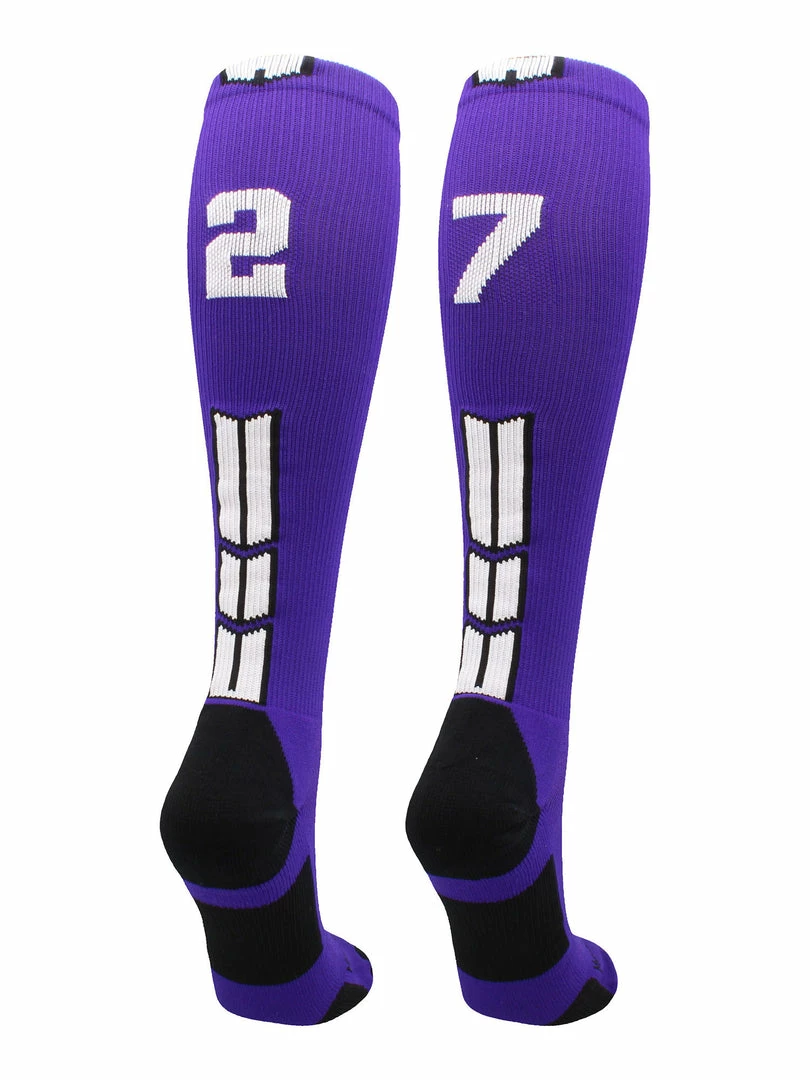 New โ๏ธ MadSportsStuff Purple Player ID Custom Number Over The Calf ๐งฆ Socks For ๐ฅ Softball โพ Baseball Football Boys And ๐ง Girls ๐ 103 MadSportsStuff Purple Player ID Custom Number Over The Calf Socks For Softball Baseball Football Boys And Girls