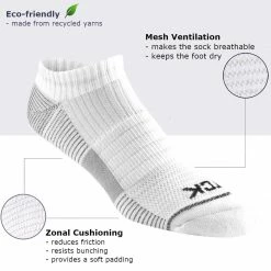 TCK Running Socks Low Cut No Show Ankle Socks For Men And Women - 3-pack Athletic Socks For Running, Walking- Made From Recycled Materials