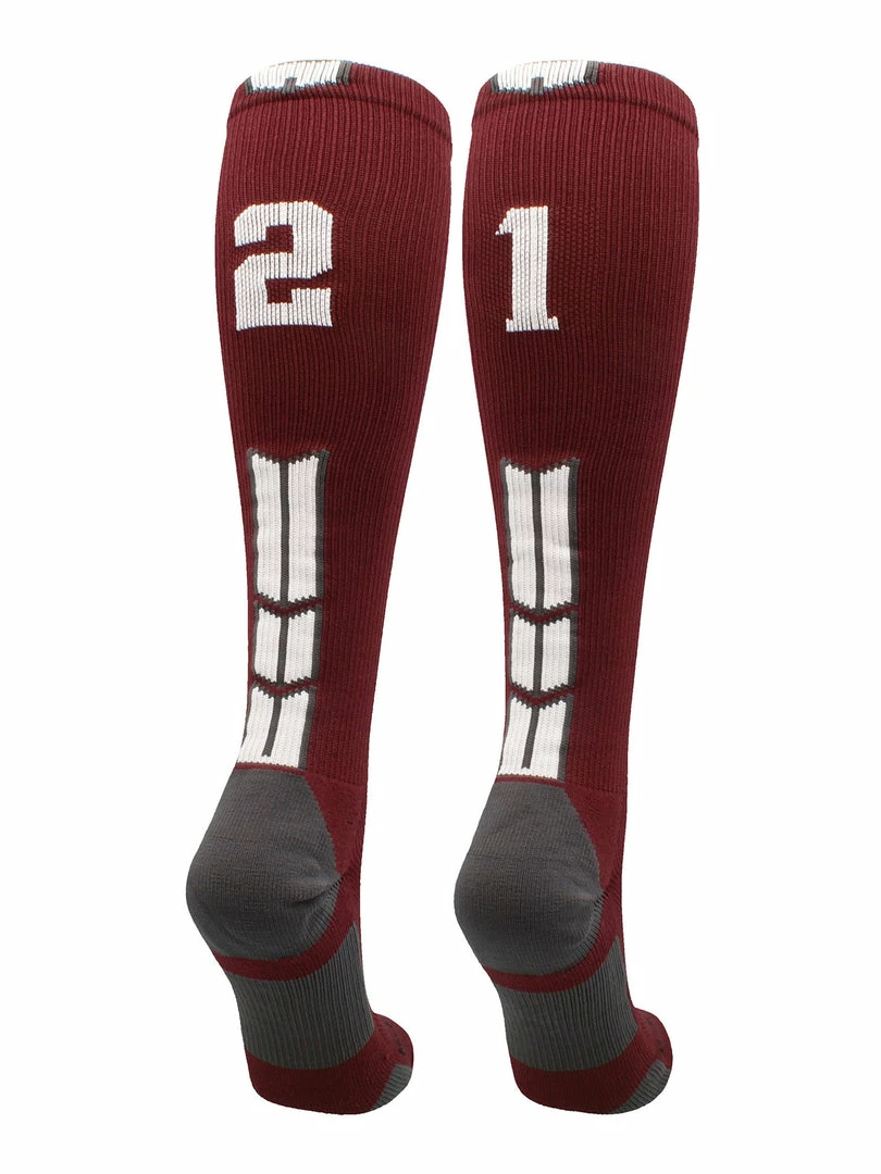 Best Sale ๐ MadSportsStuff ๐ฅ Softball ๐งฆ Socks Maroon Player ID Custom Number Over The Calf ๐งฆ Socks For ๐ฅ Softball โพ Baseball Football Boys And ๐ง Girls ๐คฉ 57 MadSportsStuff Softball Socks Maroon Player ID Custom Number Over The Calf Socks For Softball Baseball Football Boys And Girls