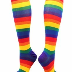 New โญ TCK Krazisox Rainbow Stripes Over The Calf ๐งฆ Socks ๐ 11 TCK Krazisox Rainbow Stripes Over The Calf Socks