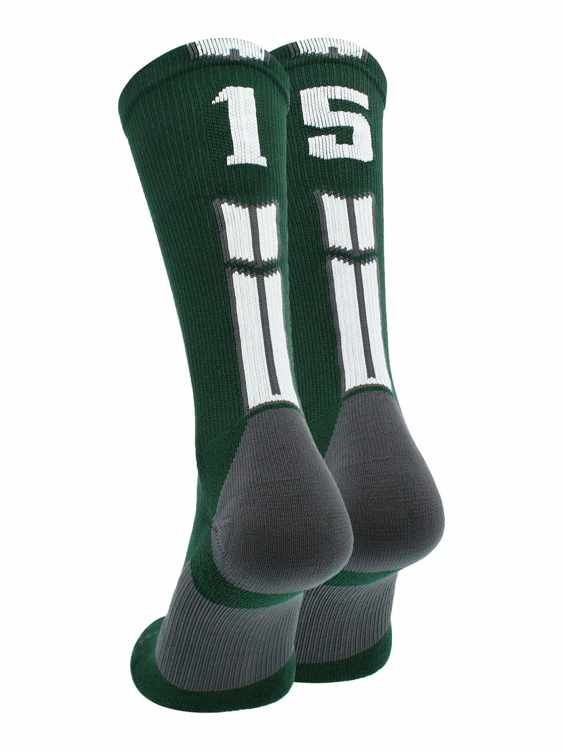 Buy โ๏ธ MadSportsStuff Dark Green Player ID Custom Number Crew ๐งฆ Socks For ๐ Basketball Lacrosse Volleyball Boys And ๐ง Girls ๐ 63 MadSportsStuff Dark Green Player ID Custom Number Crew Socks For Basketball Lacrosse Volleyball Boys And Girls