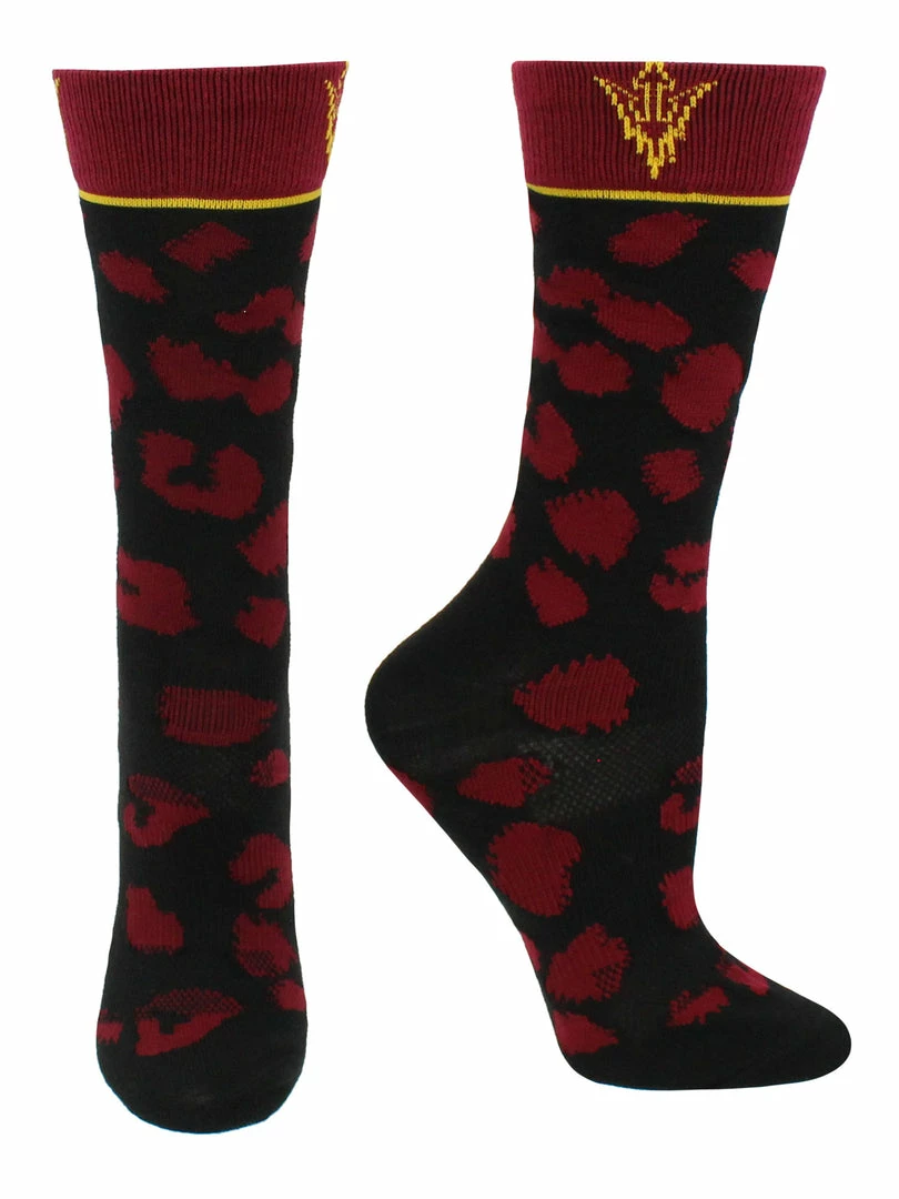 Budget ✨ TCK All Schools ASU Sun Devils 🧦 Socks 👩 Womens Savage Crew 🧦 Socks 🤩 2 TCK All Schools ASU Sun Devils Socks Womens Savage Crew Socks