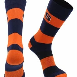 TCK All Schools Syracuse Orange Socks Game Day Striped Crew Socks