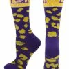 TCK LSU Tigers Socks Womens Savage Crew Socks