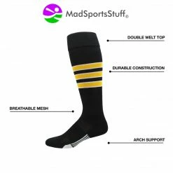 MadSportsStuff Gridiron 3 Stripe Football Socks (Multiple Colors)