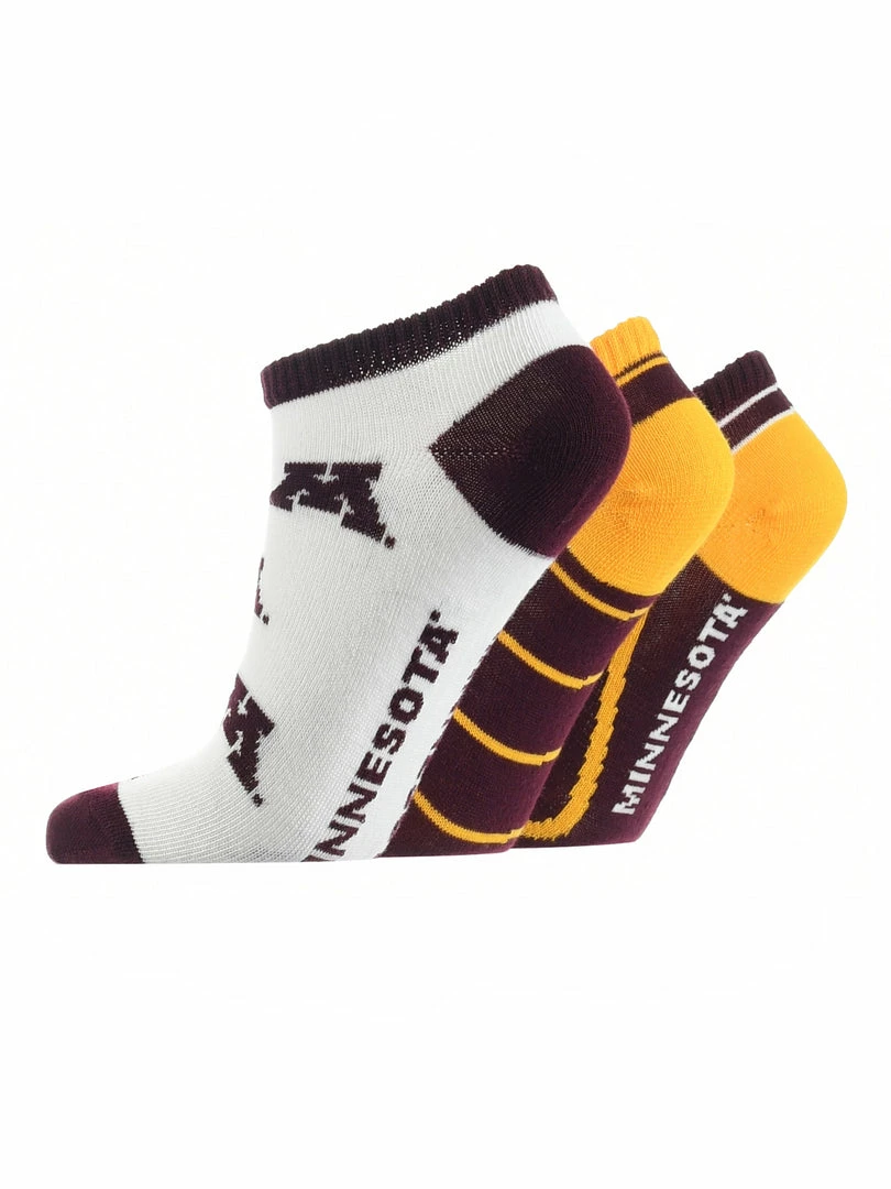 Discount 🥰 TCK All Schools Minnesota Golden Gophers No Show 🧦 Socks Full Field 3 Pack 🥰 2 TCK All Schools Minnesota Golden Gophers No Show Socks Full Field 3 Pack