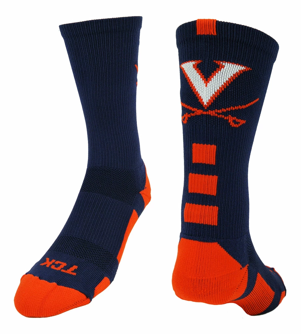 Best Pirce ๐ฏ TCK Virginia Cavaliers ๐งฆ Socks Baseline Crew All Schools ๐ 3 TCK Virginia Cavaliers Socks Baseline Crew All Schools
