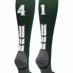 Hot Sale โ๏ธ MadSportsStuff Dark Green Player ID Custom Number Over The Calf ๐งฆ Socks For ๐ฅ Softball โพ Baseball Football Boys And ๐ง Girls ๐ 194 MadSportsStuff Dark Green Player ID Custom Number Over The Calf Socks For Softball Baseball Football Boys And Girls