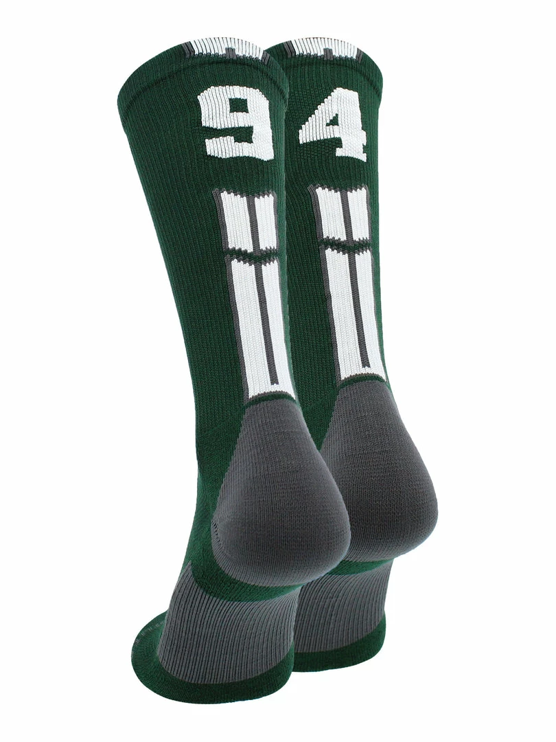 Buy โ๏ธ MadSportsStuff Dark Green Player ID Custom Number Crew ๐งฆ Socks For ๐ Basketball Lacrosse Volleyball Boys And ๐ง Girls ๐ 35 MadSportsStuff Dark Green Player ID Custom Number Crew Socks For Basketball Lacrosse Volleyball Boys And Girls