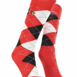 TCK Louisville Cardinals Argyle Dress Socks NCAA Fanwear Crew Length All Schools
