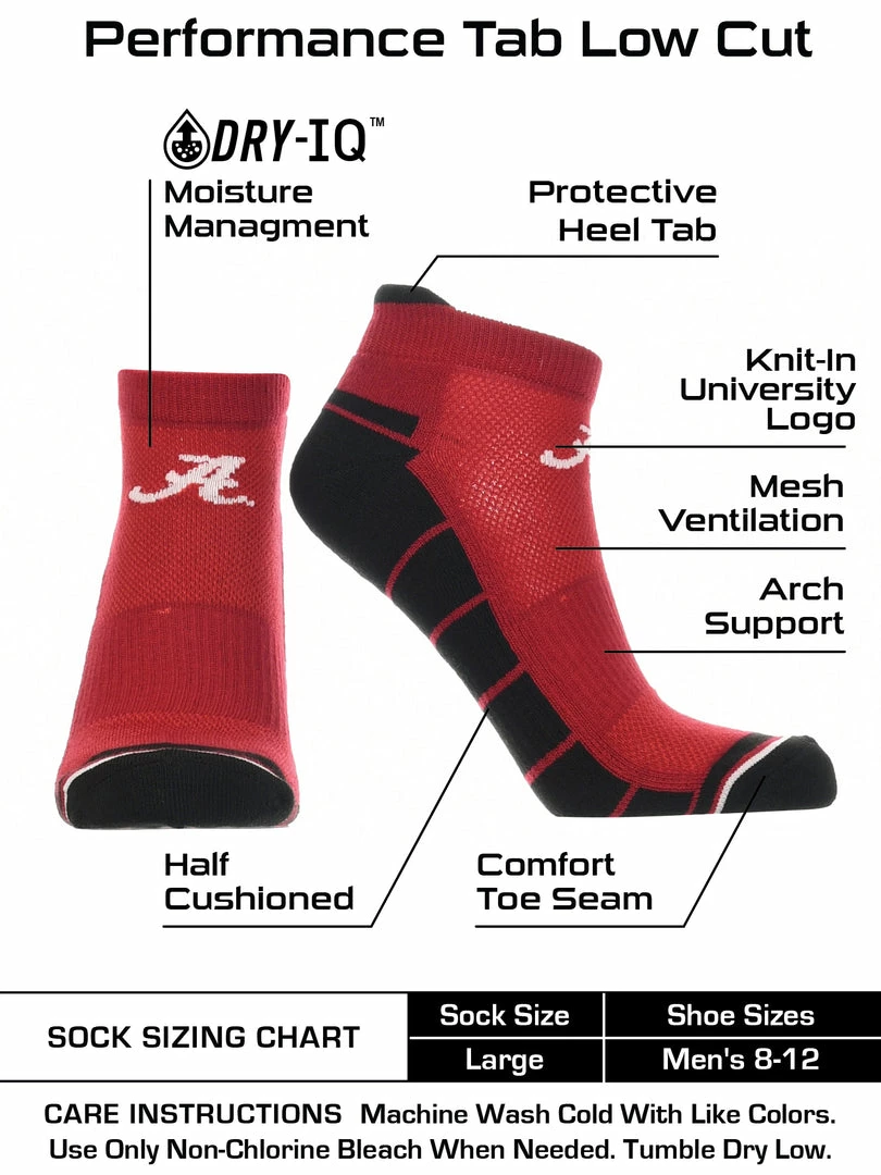 Discount ๐ TCK Alabama Crimson Tide Low Cut Ankle ๐งฆ Socks With Tab ๐ 3 TCK Alabama Crimson Tide Low Cut Ankle Socks With Tab