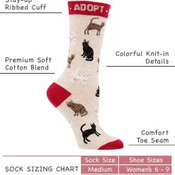 New โจ WHD Adopt A Cat ๐งฆ Socks For ๐ฉ Women - Gift For Cat Lovers Crazy ๐งฆ Socks - Crew ๐ 6 WHD Adopt A Cat Socks For Women - Gift For Cat Lovers Crazy Socks - Crew
