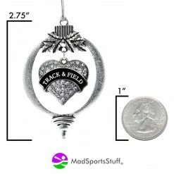 MadSportsStuff Track And Field Christmas Ornament With Heart Charm Charm Ornaments