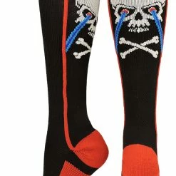 MadSportsStuff Crazy Socks With Laser Skull And Crossbones Over The Calf Socks
