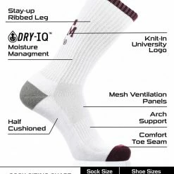 TCK Texas A&M Aggies Socks Basic Crew White Socks