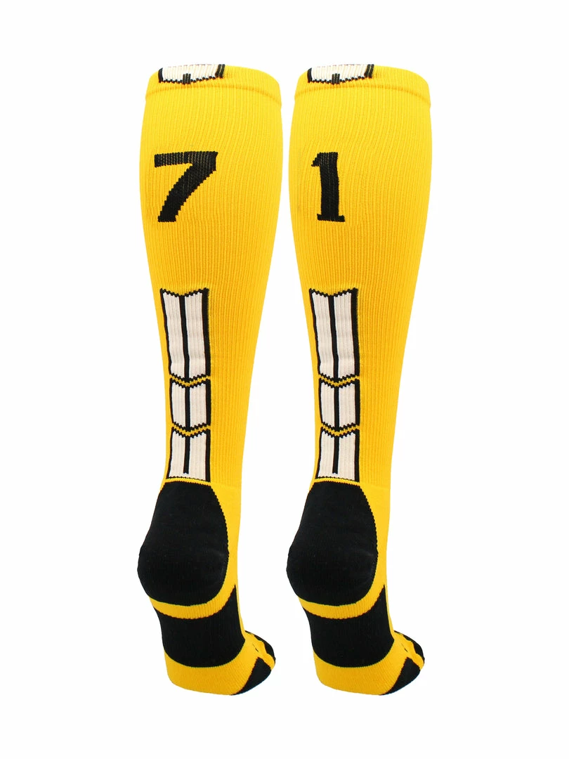 Cheap ๐ MadSportsStuff ๐ฅ Softball ๐งฆ Socks Gold Player ID Custom Number Over The Calf ๐งฆ Socks For ๐ฅ Softball โพ Baseball Football Boys And ๐ง Girls ๐ 8 MadSportsStuff Softball Socks Gold Player ID Custom Number Over The Calf Socks For Softball Baseball Football Boys And Girls