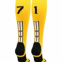 Brand new ๐ MadSportsStuff Gold Player ID Custom Number Over The Calf ๐งฆ Socks For ๐ฅ Softball โพ Baseball Football Boys And ๐ง Girls ๐ฅ Softball ๐งฆ Socks ๐ 112 MadSportsStuff Gold Player ID Custom Number Over The Calf Socks For Softball Baseball Football Boys And Girls Softball Socks