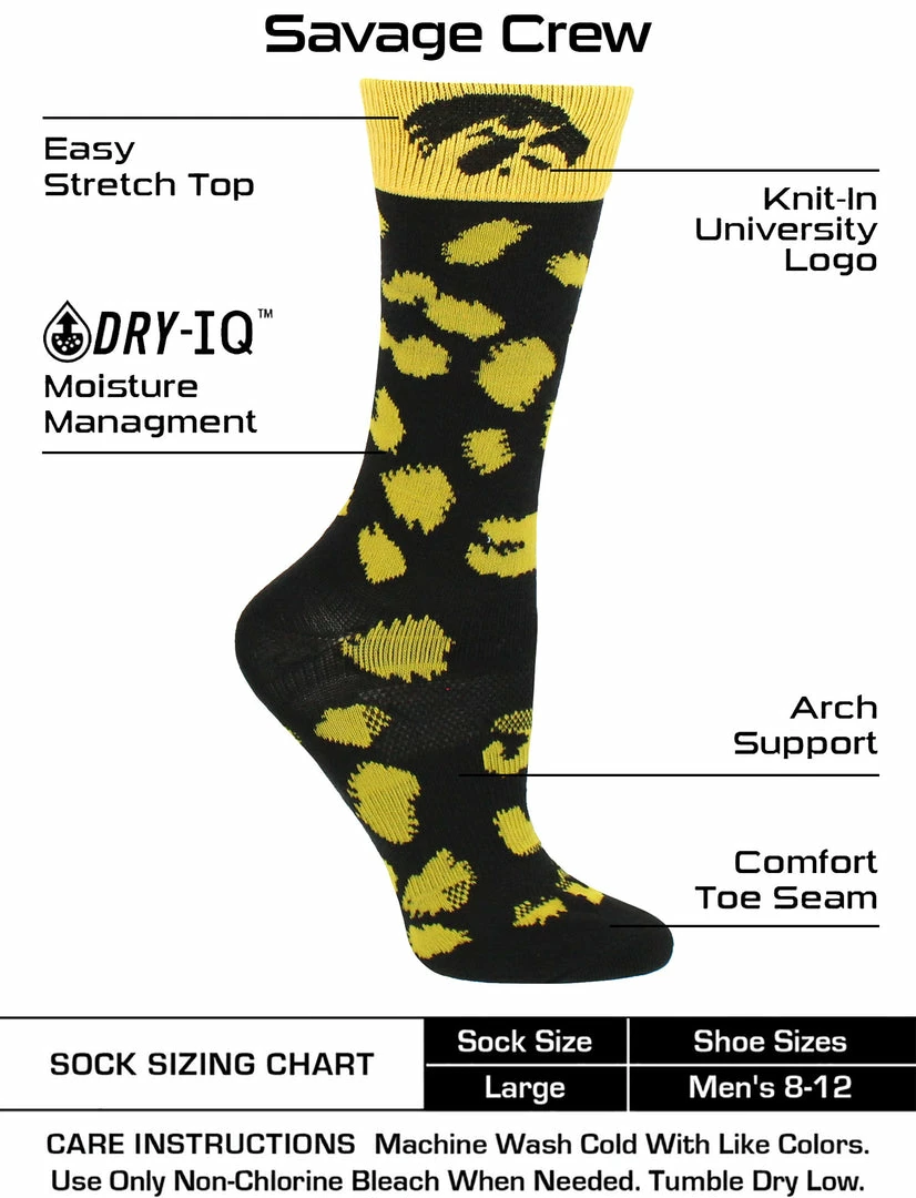 Top 10 โจ TCK All Schools Iowa Hawkeyes ๐งฆ Socks ๐ฉ Womens Savage Crew ๐งฆ Socks ๐ 3 TCK All Schools Iowa Hawkeyes Socks Womens Savage Crew Socks