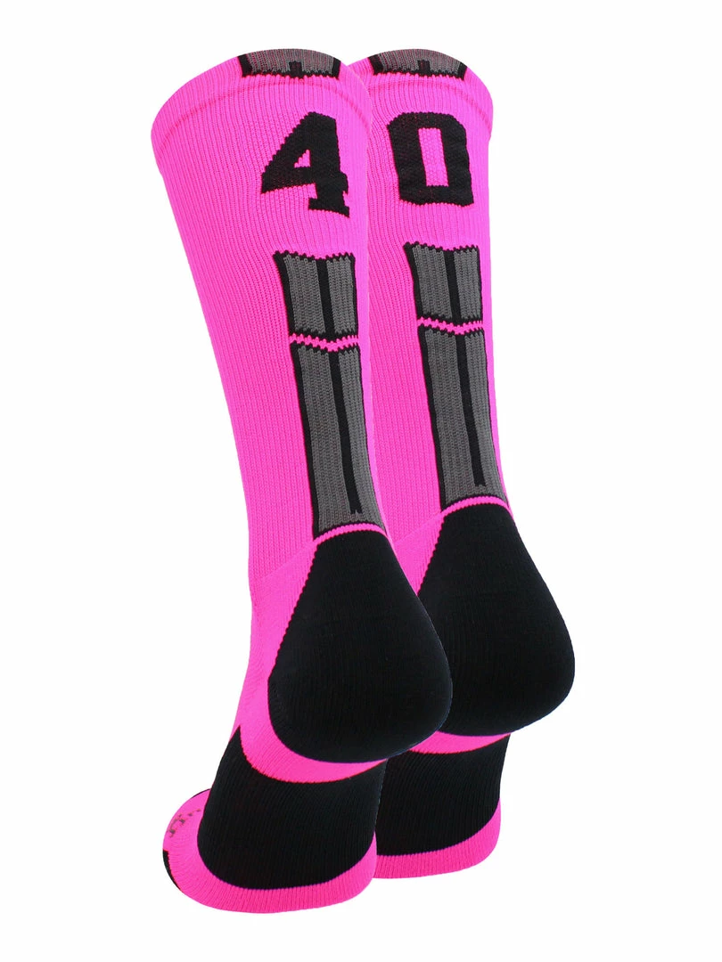 Best deal ๐ฏ MadSportsStuff Neon Pink And Black Player ID Custom Number Crew ๐งฆ Socks For ๐ Basketball Lacrosse Volleyball Boys And ๐ง Girls ๐คฉ 89 MadSportsStuff Neon Pink And Black Player ID Custom Number Crew Socks For Basketball Lacrosse Volleyball Boys And Girls