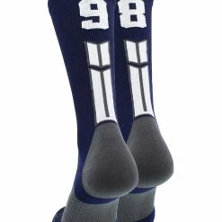 MadSportsStuff Navy Player ID Custom Number Crew Socks For Basketball Lacrosse Volleyball Boys And Girls