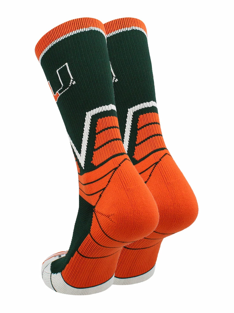 Best Pirce 🎉 TCK Miami Hurricanes 🧦 Socks Victory Crew All Schools 🔔 2 TCK Miami Hurricanes Socks Victory Crew All Schools