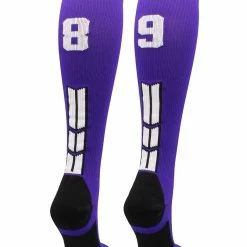 New โ๏ธ MadSportsStuff Purple Player ID Custom Number Over The Calf ๐งฆ Socks For ๐ฅ Softball โพ Baseball Football Boys And ๐ง Girls ๐ 146 MadSportsStuff Purple Player ID Custom Number Over The Calf Socks For Softball Baseball Football Boys And Girls