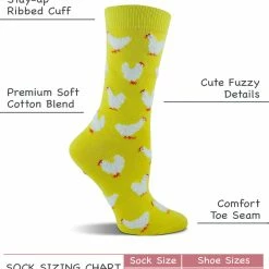 WHD Chicken Socks For Women With Fuzzy Feather Chickens - Chicken Lovers Gift - 2-Pack