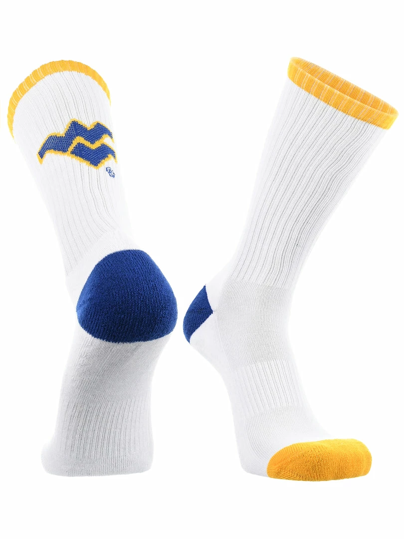 Wholesale ๐ TCK West Virginia Mountaineers ๐งฆ Socks Basic Crew White ๐งฆ Socks All Schools ๐ฏ 1 TCK West Virginia Mountaineers Socks Basic Crew White Socks All Schools