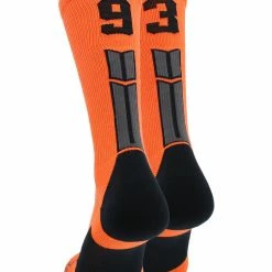 Brand new 😀 MadSportsStuff Orange And Black Player ID Custom Number Crew 🧦 Socks For 🏀 Basketball Lacrosse Volleyball Boys And 👧 Girls 🤩 140 MadSportsStuff Orange And Black Player ID Custom Number Crew Socks For Basketball Lacrosse Volleyball Boys And Girls