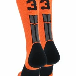Brand new 😀 MadSportsStuff Orange And Black Player ID Custom Number Crew 🧦 Socks For 🏀 Basketball Lacrosse Volleyball Boys And 👧 Girls 🤩 200 MadSportsStuff Orange And Black Player ID Custom Number Crew Socks For Basketball Lacrosse Volleyball Boys And Girls