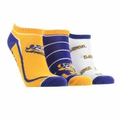 TCK LSU Tigers No Show Socks Full Field 3 Pack