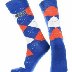 TCK All Schools Florida Gators Argyle Dress Socks NCAA Fanwear Crew Length