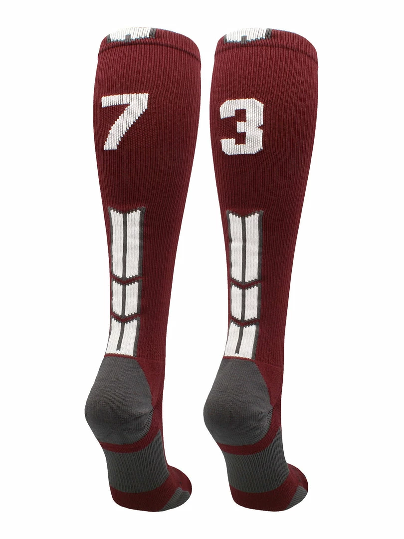 Best Sale ๐ MadSportsStuff ๐ฅ Softball ๐งฆ Socks Maroon Player ID Custom Number Over The Calf ๐งฆ Socks For ๐ฅ Softball โพ Baseball Football Boys And ๐ง Girls ๐คฉ 28 MadSportsStuff Softball Socks Maroon Player ID Custom Number Over The Calf Socks For Softball Baseball Football Boys And Girls