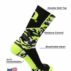TCK All Schools Oregon Ducks Socks Woodland Camo Crew