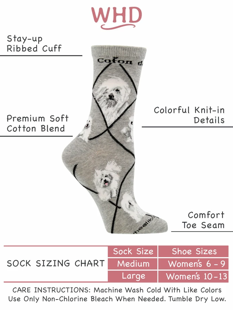 Best Sale ๐ฏ WHD Coton De Tulear ๐งฆ Socks For ๐ฉ Women Gift For ๐ถ Dog Lovers Crazy ๐งฆ Socks - Crew ๐ 3 WHD Coton De Tulear Socks For Women Gift For Dog Lovers Crazy Socks - Crew