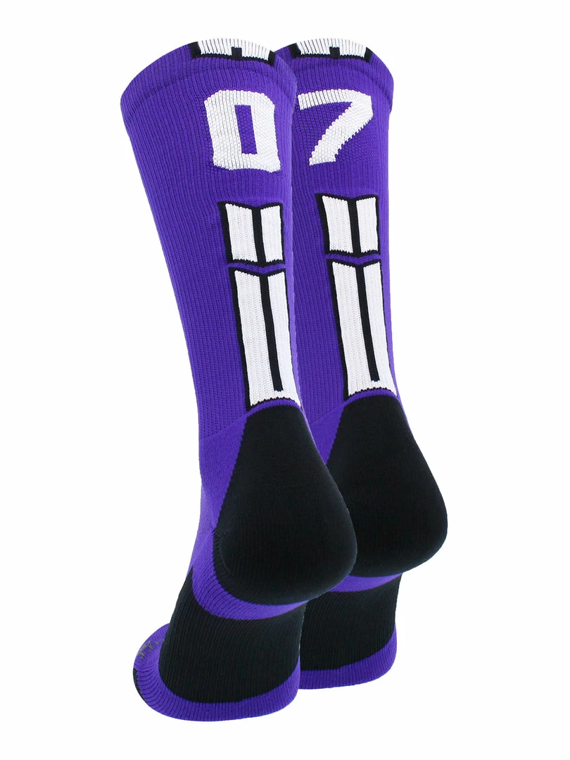 Brand new ๐ฅฐ MadSportsStuff Purple Player ID Custom Number Crew ๐งฆ Socks For ๐ Basketball Lacrosse Volleyball Boys And ๐ง Girls ๐ 71 MadSportsStuff Purple Player ID Custom Number Crew Socks For Basketball Lacrosse Volleyball Boys And Girls
