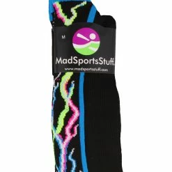 MadSportsStuff Crazy Socks With Lightning Bolts Electric Storm Over The Calf