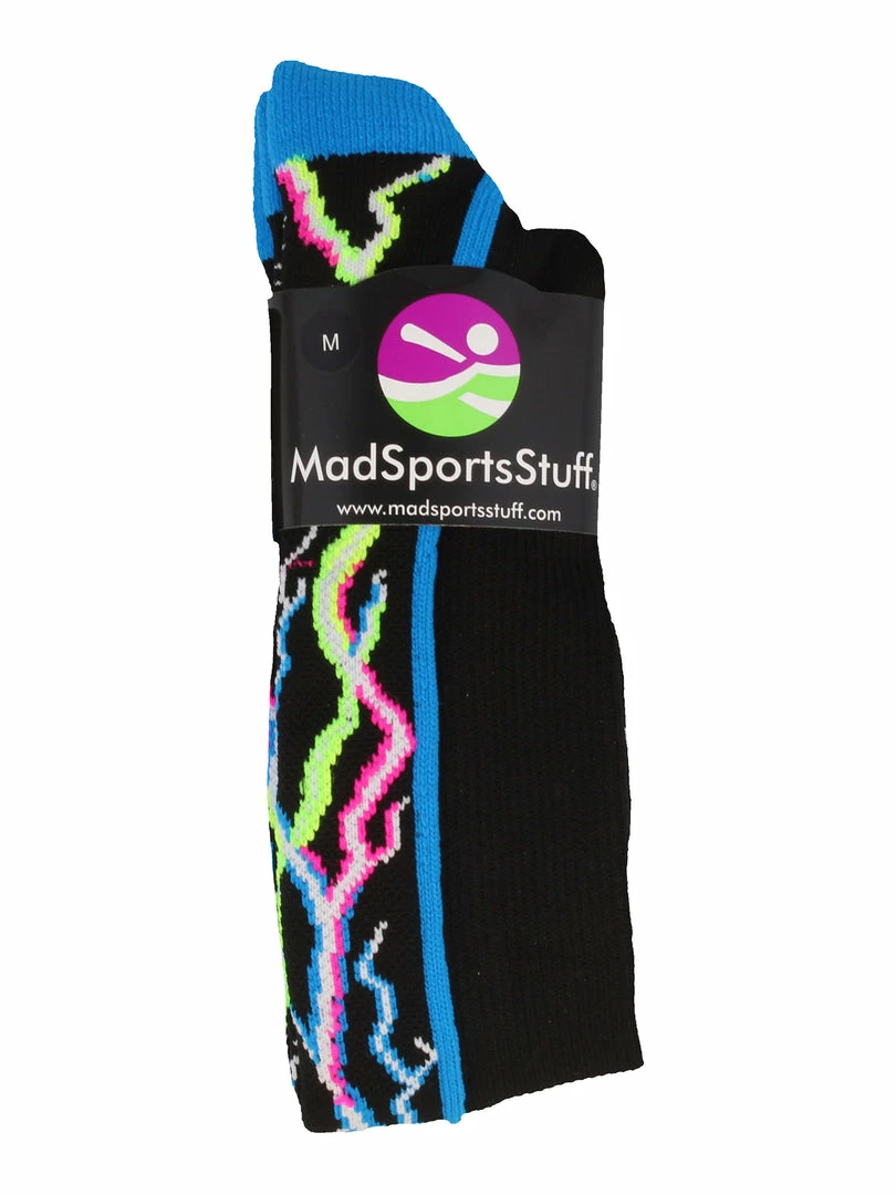 Flash Sale ๐ MadSportsStuff Crazy ๐งฆ Socks With Lightning Bolts Electric Storm Over The Calf ๐ 2 MadSportsStuff Crazy Socks With Lightning Bolts Electric Storm Over The Calf