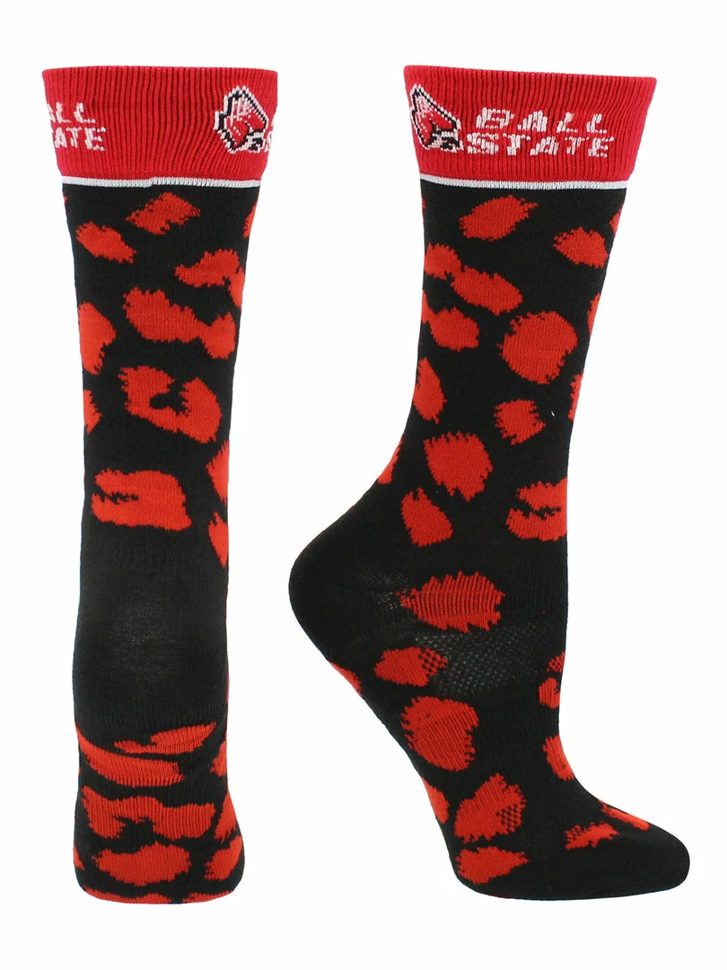 Wholesale ๐ TCK Ball State Cardinals ๐งฆ Socks ๐ฉ Womens Savage Crew ๐งฆ Socks โค๏ธ 2 TCK Ball State Cardinals Socks Womens Savage Crew Socks