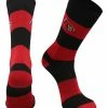 TCK All Schools Louisville Cardinals Socks Game Day Striped Crew Socks